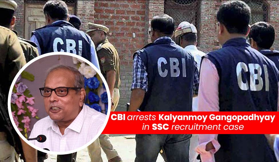 CBI arrests Kalyanmoy Gangopadhyay in SSC recruitment case.